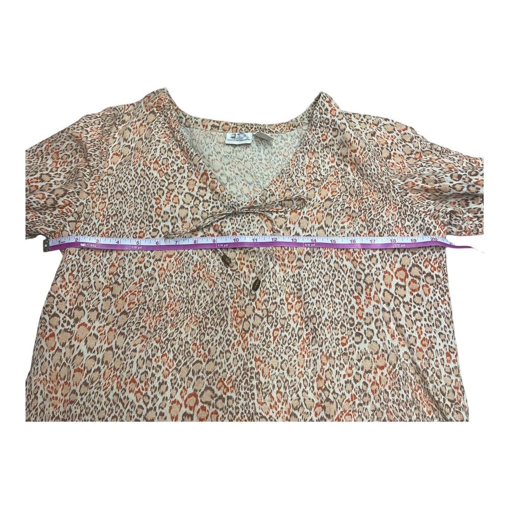 VTG Jaclyn Smith Short Sleeved Leopard Print Shirt Women’s Size Medium - Picture 4 of 8